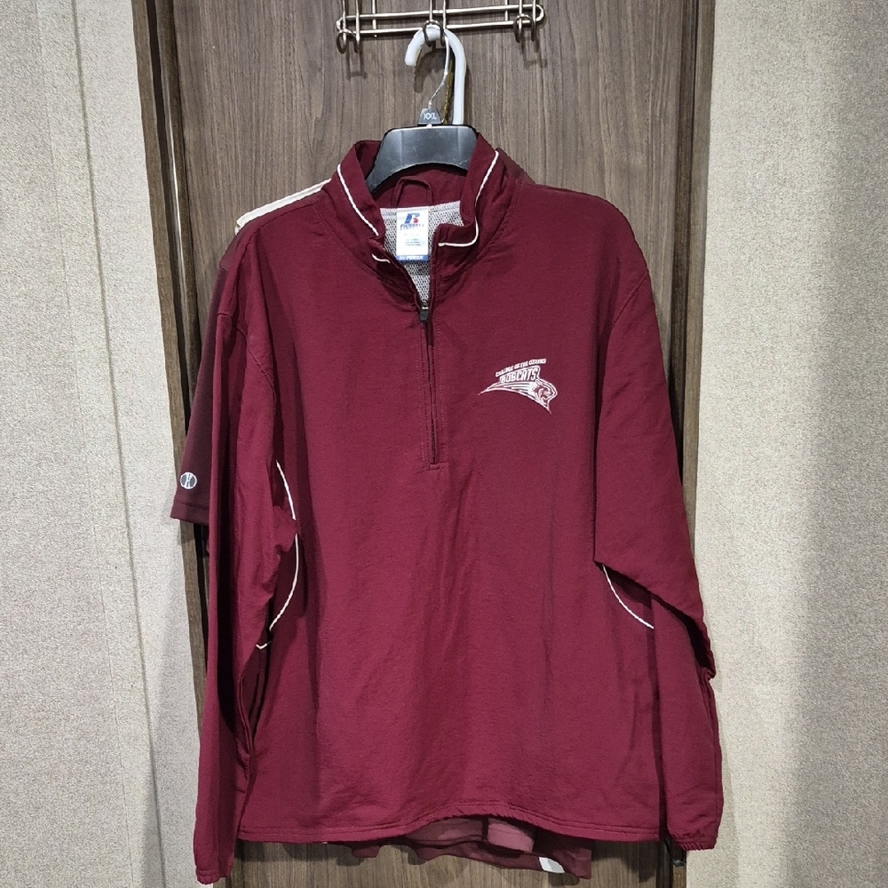 Maroon Quarter-Zip Pullover With Pockets College Of The Ozarks Bobcats Sz M